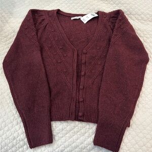 Abercrombie & Fitch Cardigan, Maroon, Medium, NWT